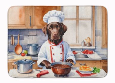 Chocolate Labrador Retriever The Chef Memory Foam Kitchen Mat Machine Washable Anti-Fatigue Mat Cushion Comfort Bath Mat or Kitchen Rug