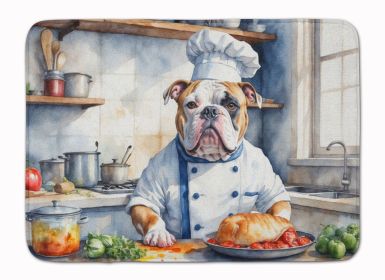 American Bulldog The Chef Memory Foam Kitchen Mat Machine Washable Anti-Fatigue Mat Cushion Comfort Bath Mat or Kitchen Rug