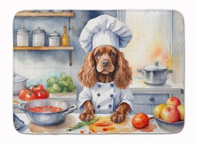 Cocker Spaniel The Chef Memory Foam Kitchen Mat Machine Washable Anti-Fatigue Mat Cushion Comfort Bath Mat or Kitchen Rug